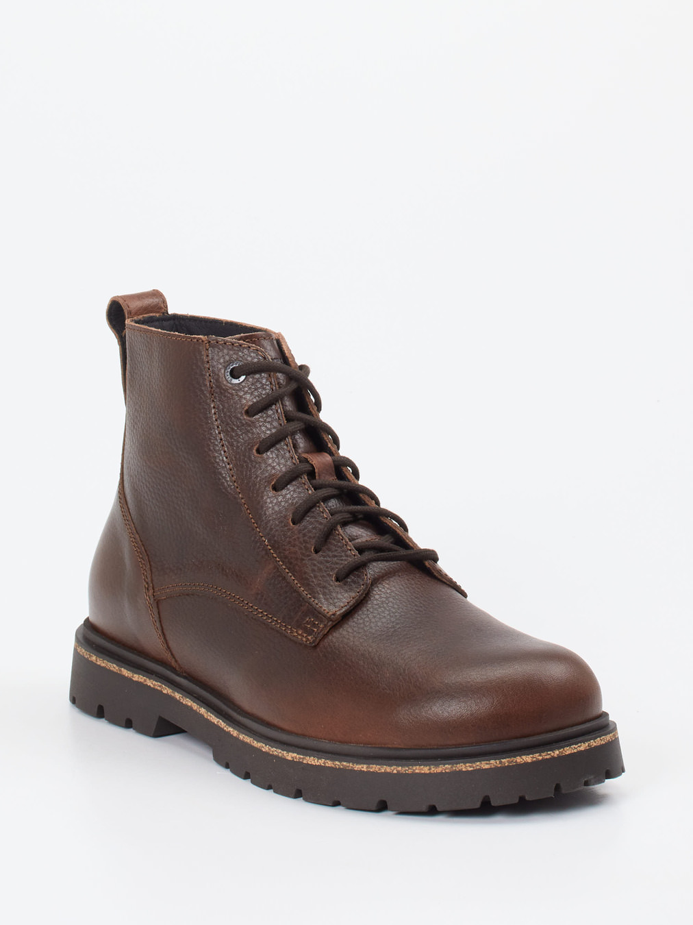 Birkenstock – Schnürboots aus Fettleder Dunkelbraun