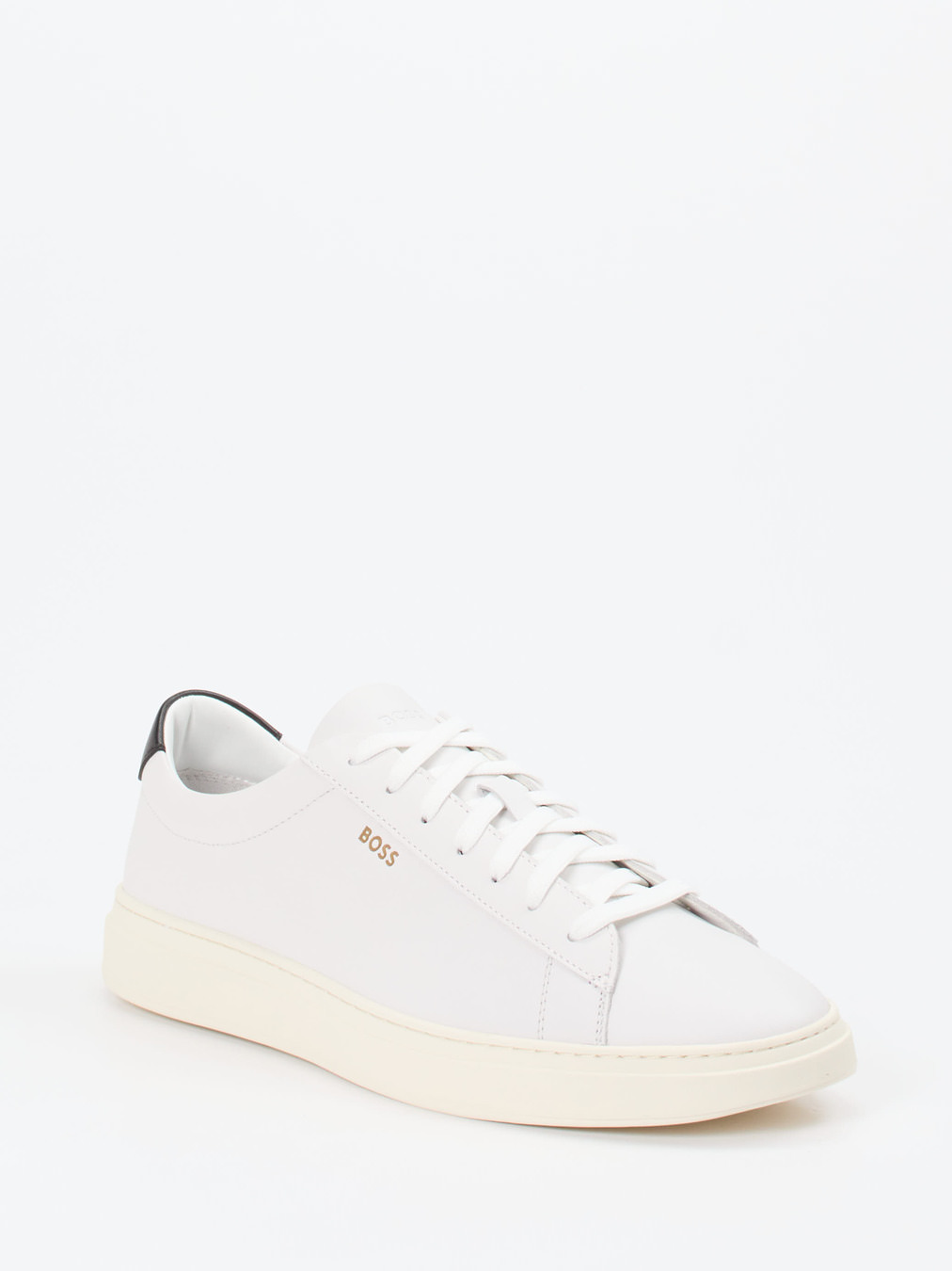 Boss – Sneaker aus Glattleder in Offwhite