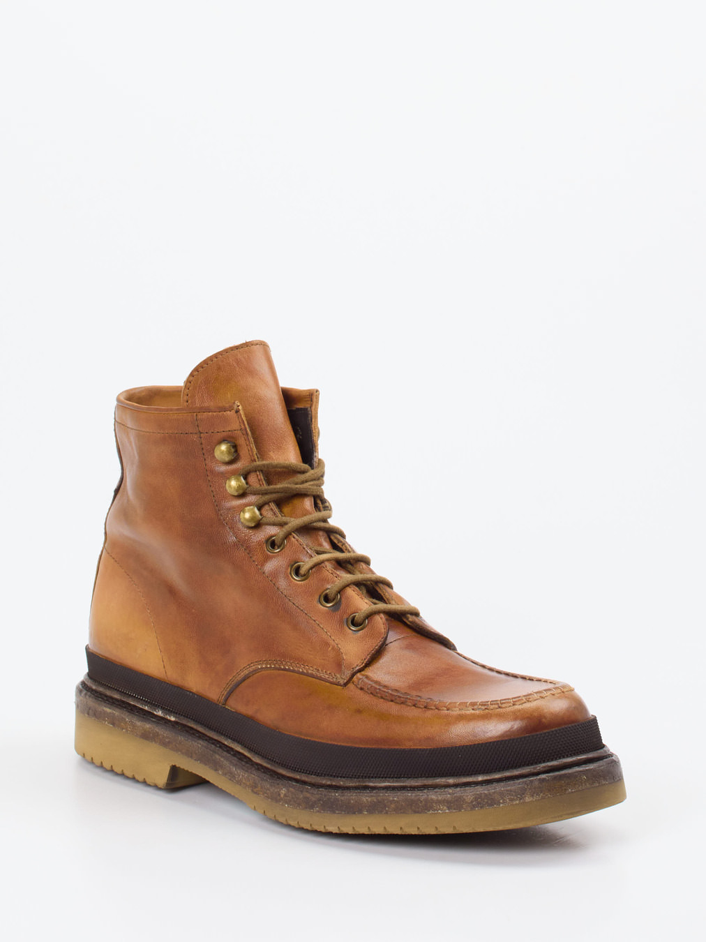 Shoto – Schnürboots aus Cordovan-Pferdeleder cognacbraun