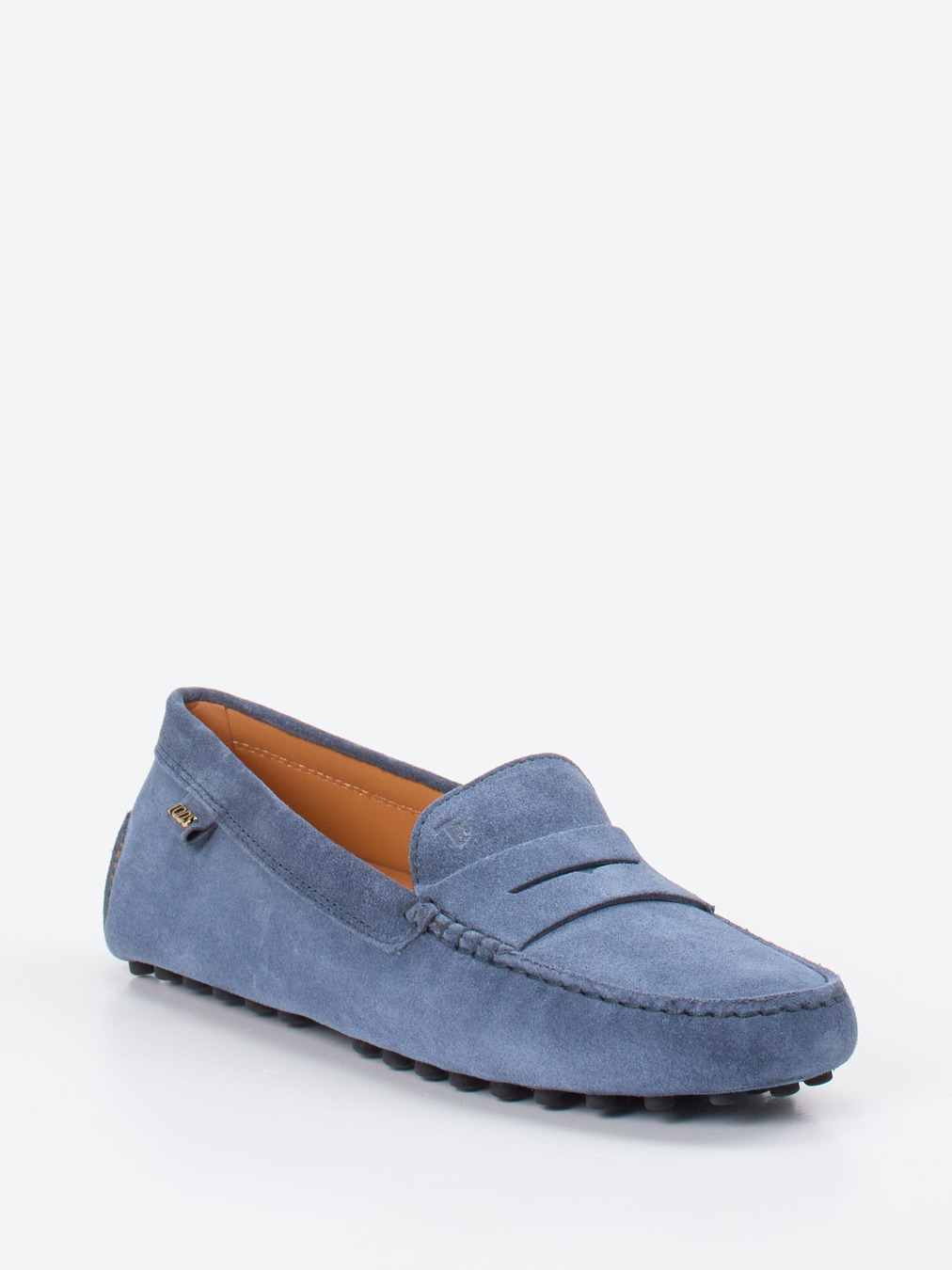 Tod's – Mokassin aus Veloursleder jeansblau