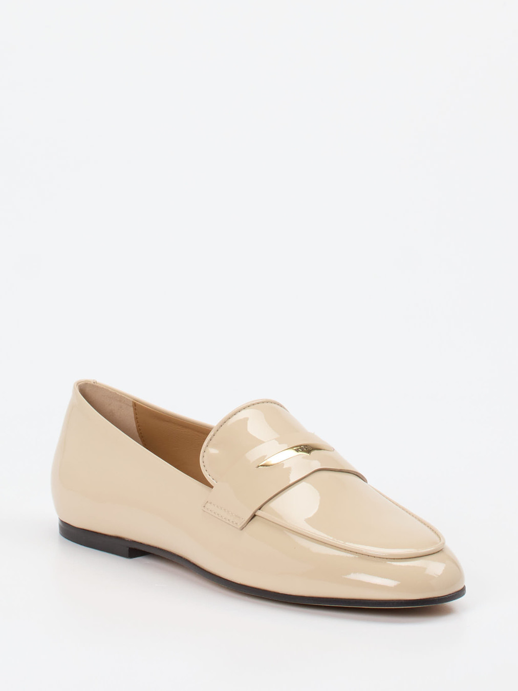 Tod's – Loafer aus Lackleder in Beige