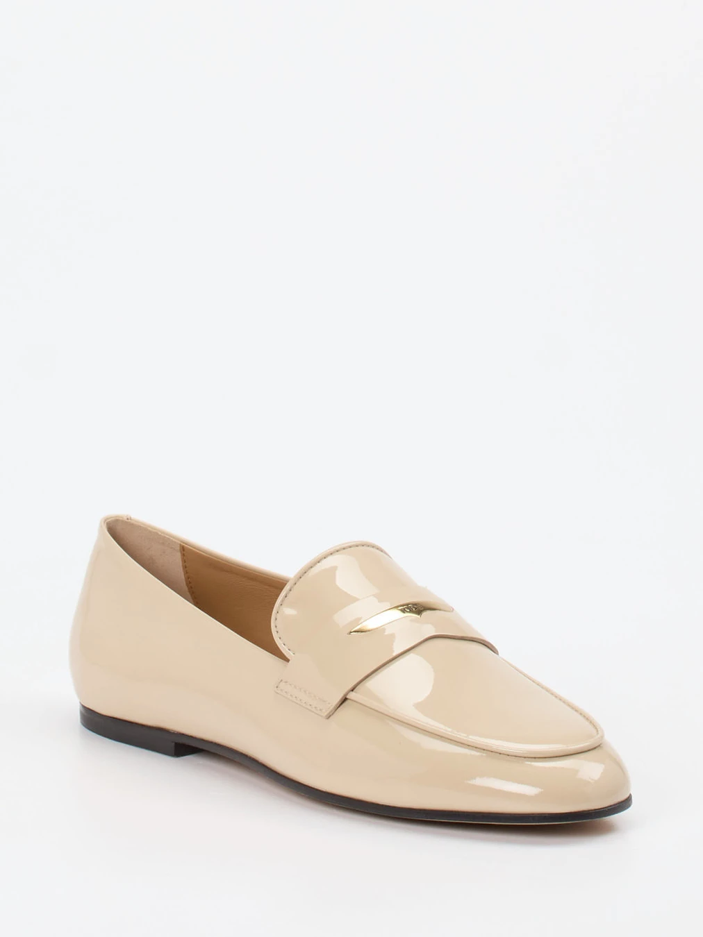 Tod's – Loafer aus Lackleder in Beige