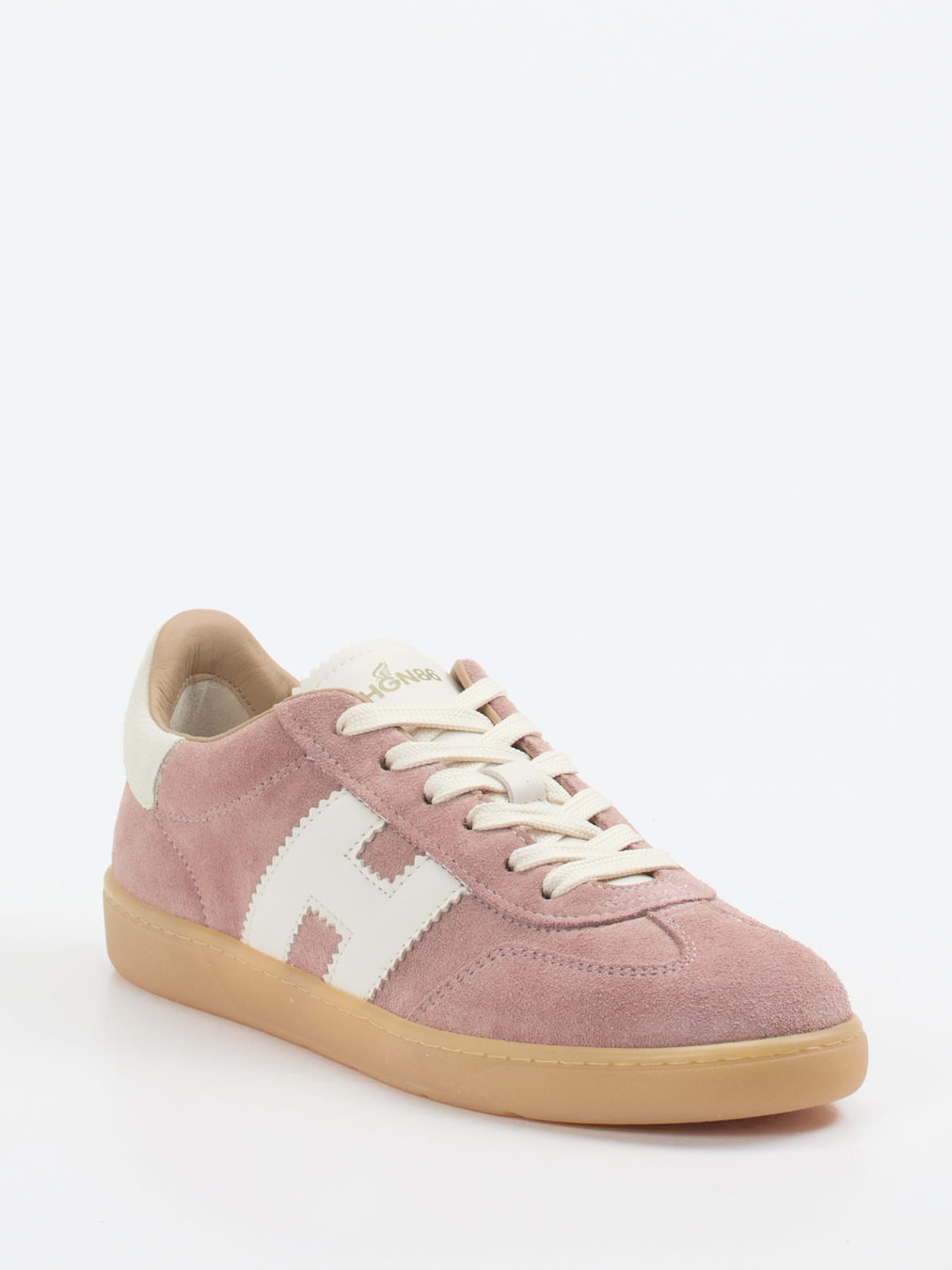 Hogan – Retro-Sneaker aus Veloursleder Altrosa