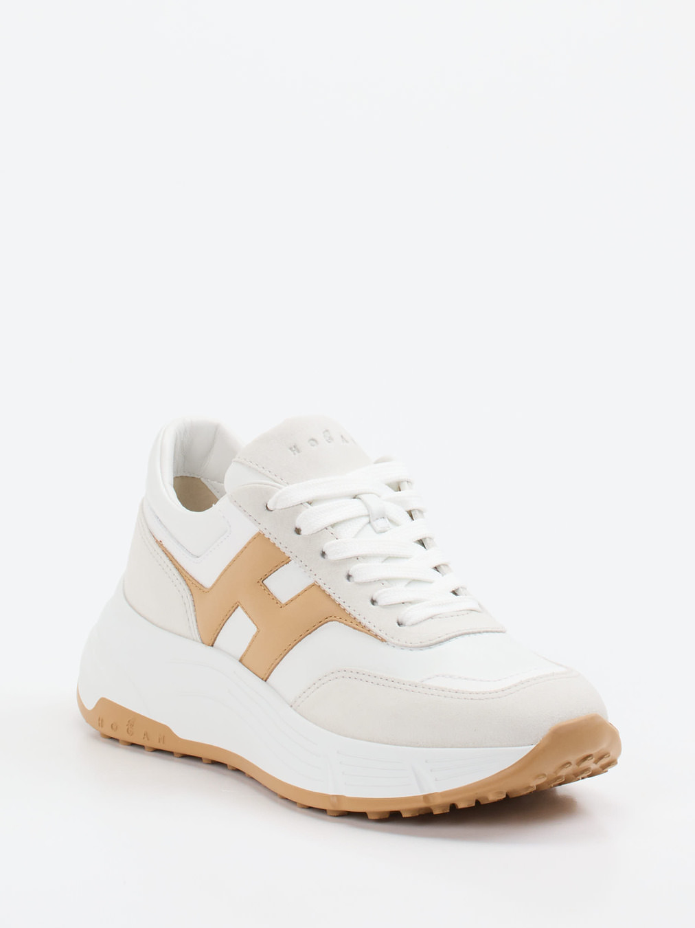 Hogan – Chunky Sneaker aus Velourleder und Glattleder Offwhite