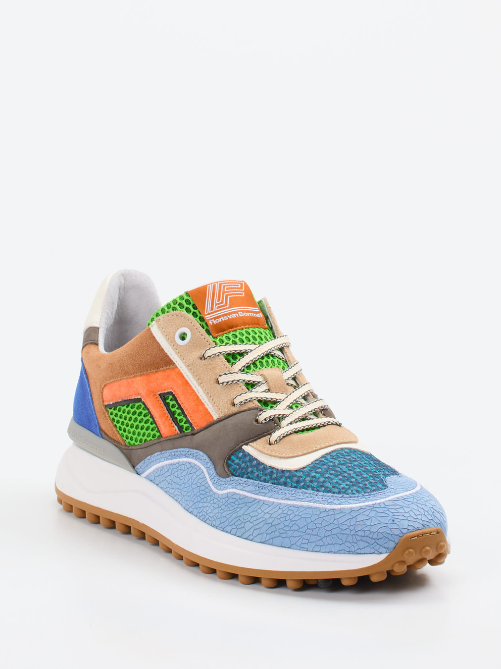 Floris van Bommel – Sneaker aus Veloursleder mit Farbkontrast