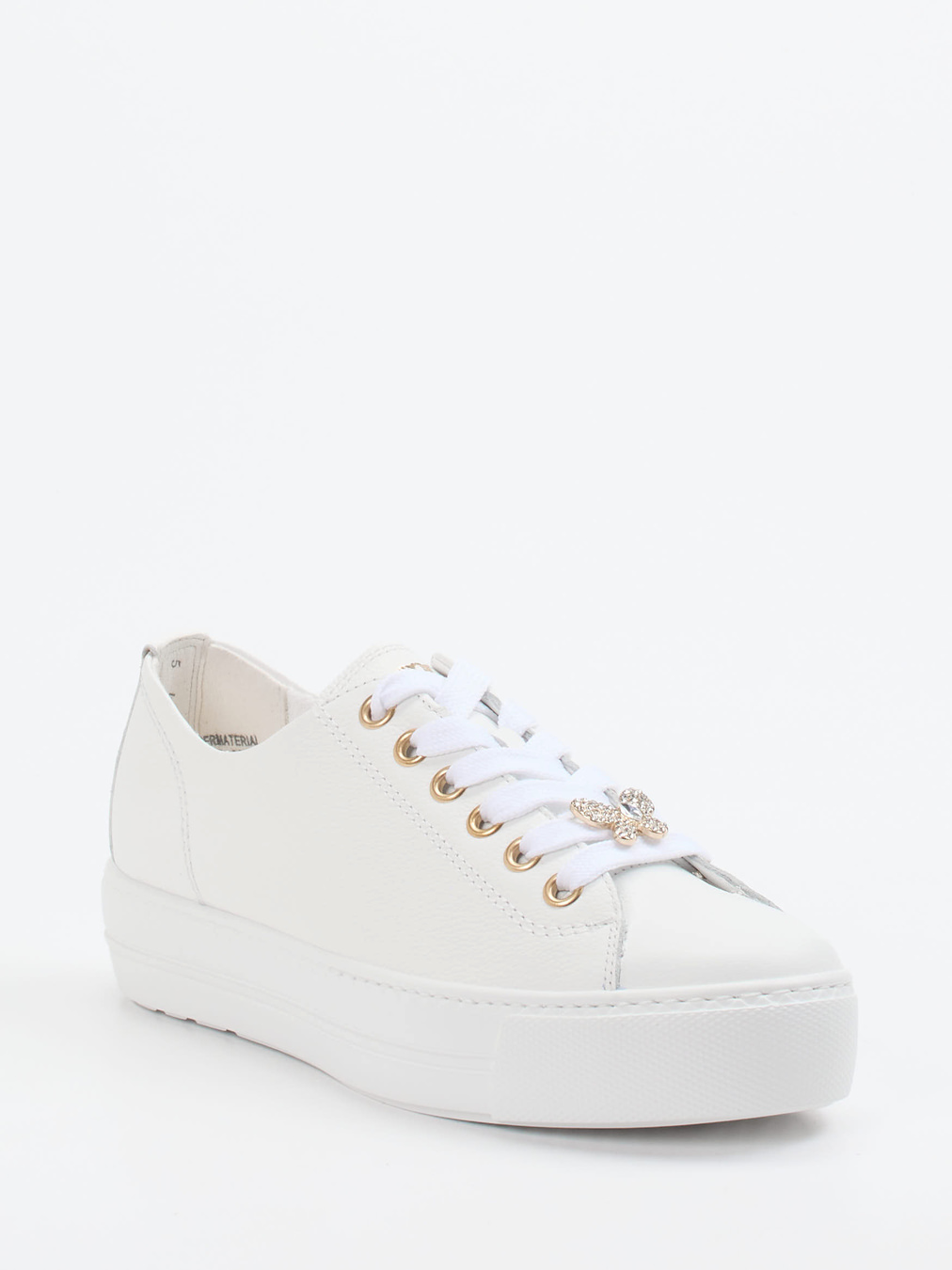 Paul Green – Sneaker aus Kalbleder mit Goldakzenten