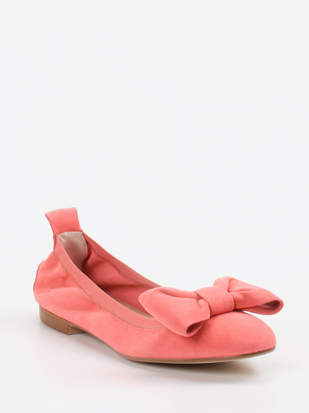 Andrea Puccini – Ballerinas aus Veloursleder Korallrosa