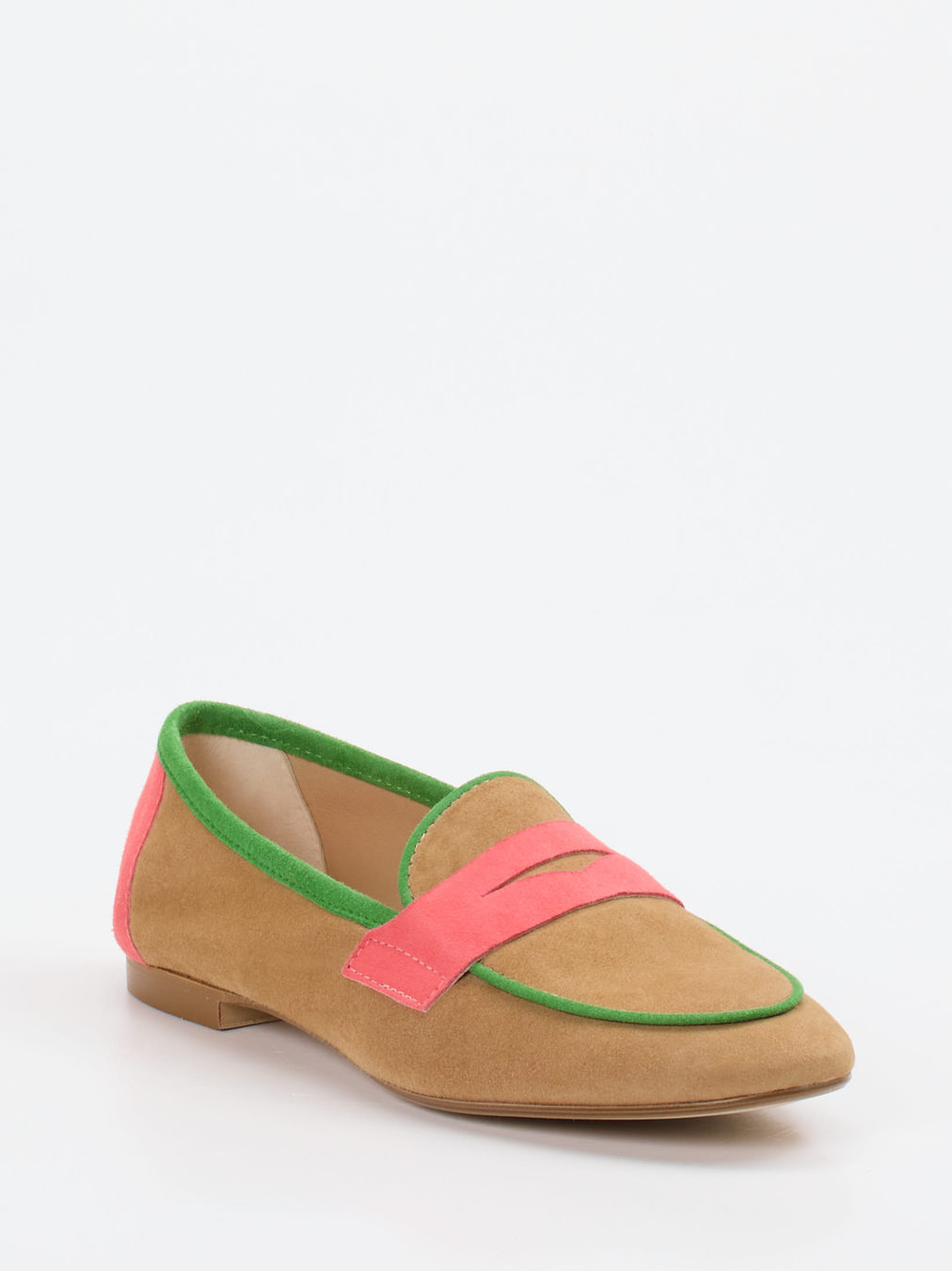 Andrea Puccini – Loafer aus Veloursleder Cognac