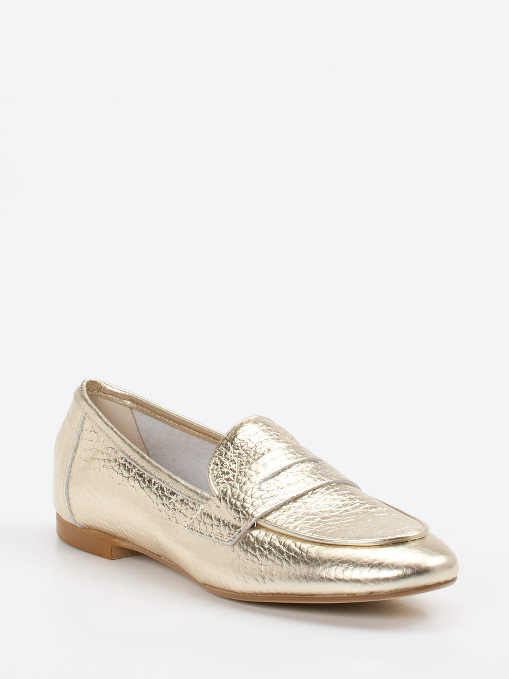 Andrea Puccini – Slipper aus Metallicleder goldfarben