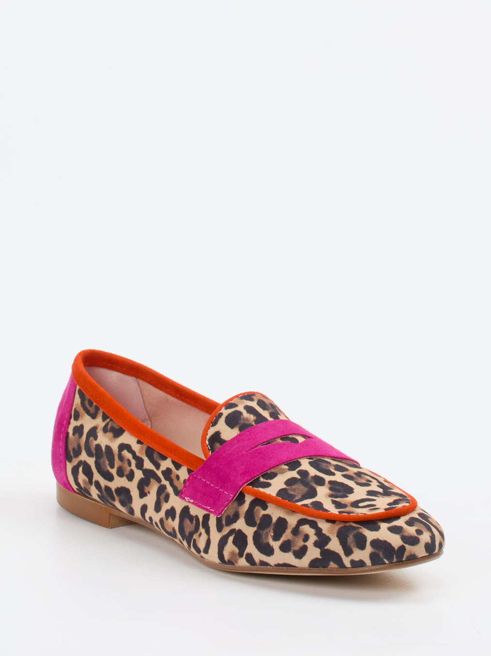 Andrea Puccini – Loafer aus Veloursleder mit Leoprint