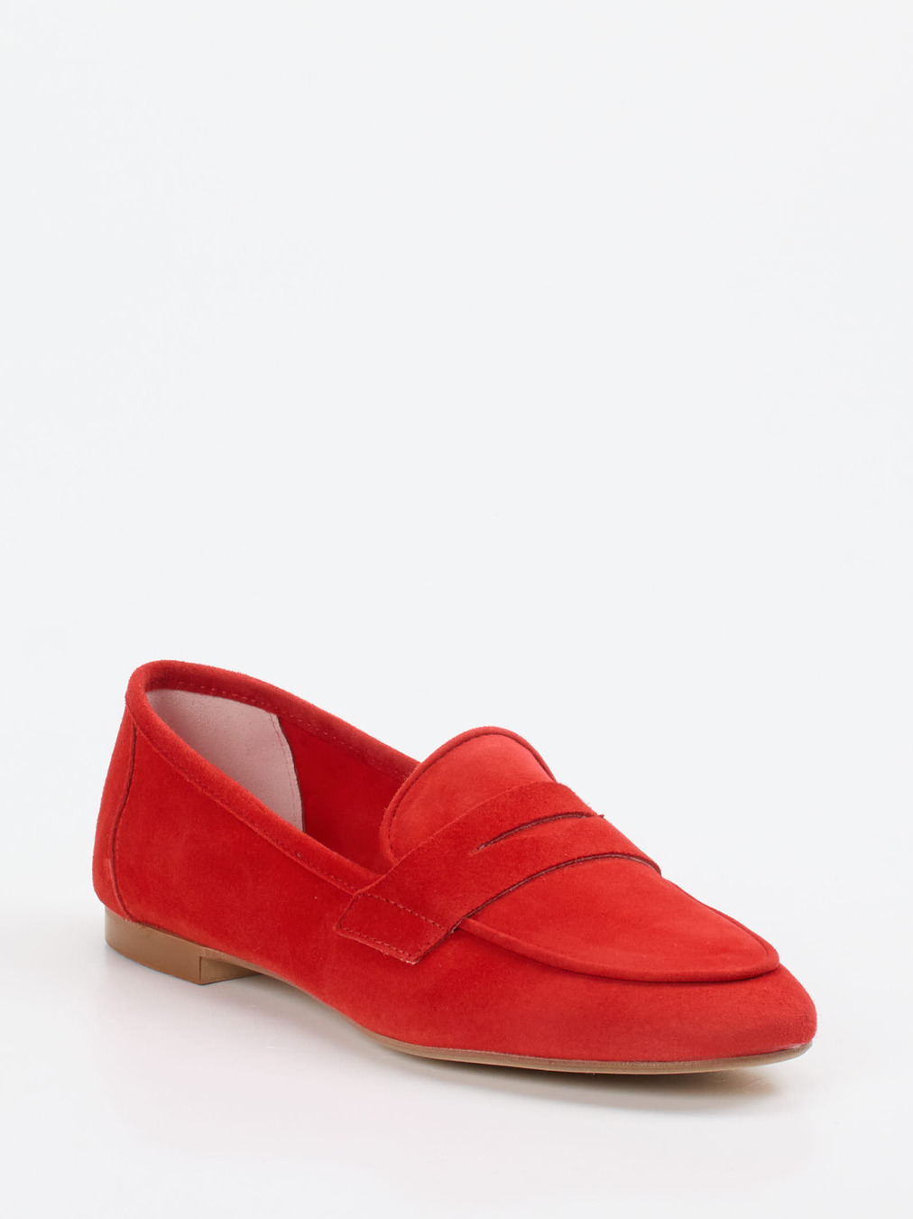 Andrea Puccini – Loafer aus Veloursleder in Rot