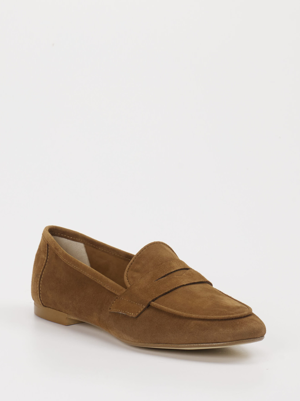 Andrea Puccini – Loafer aus Veloursleder Cognac