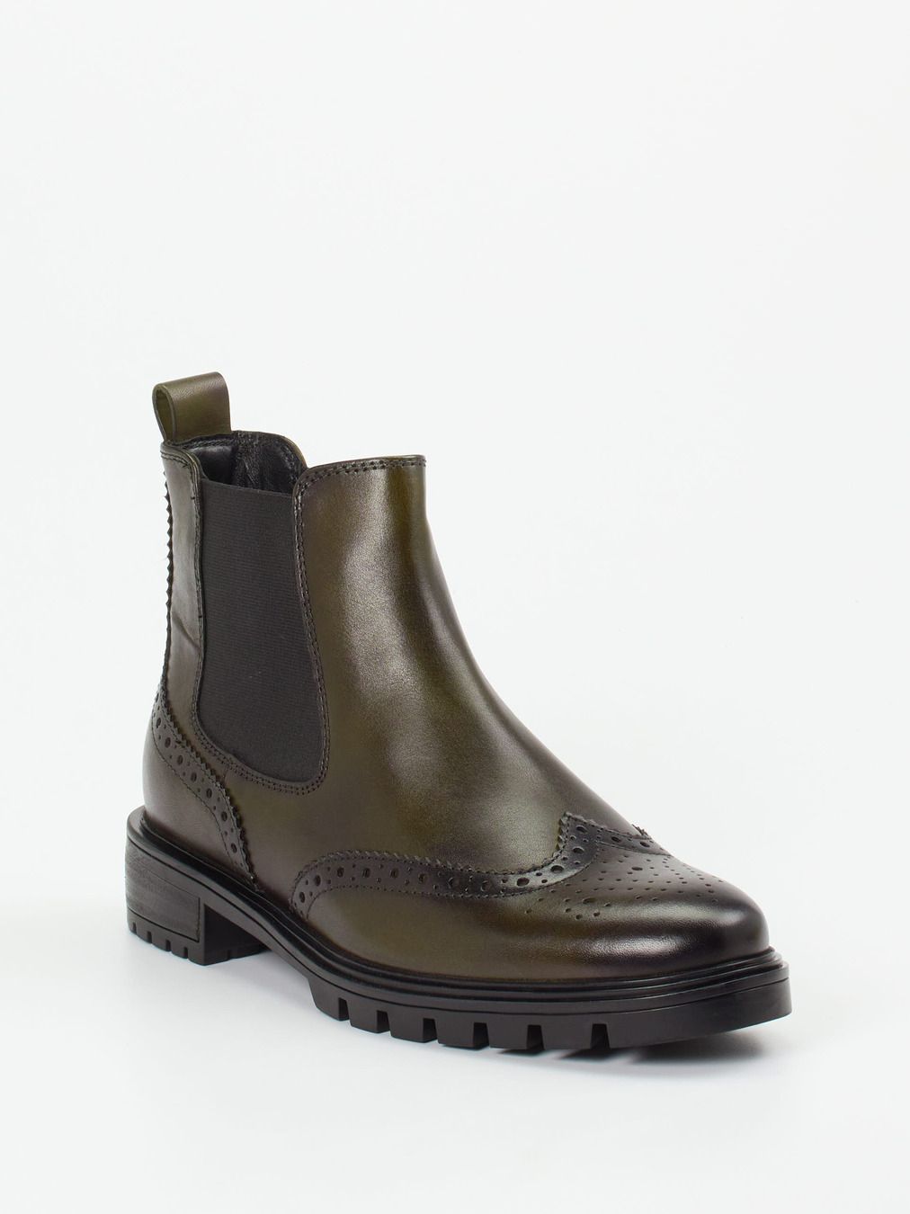 Ara – Chelsea-Stiefelette aus Kalbleder olivgrün