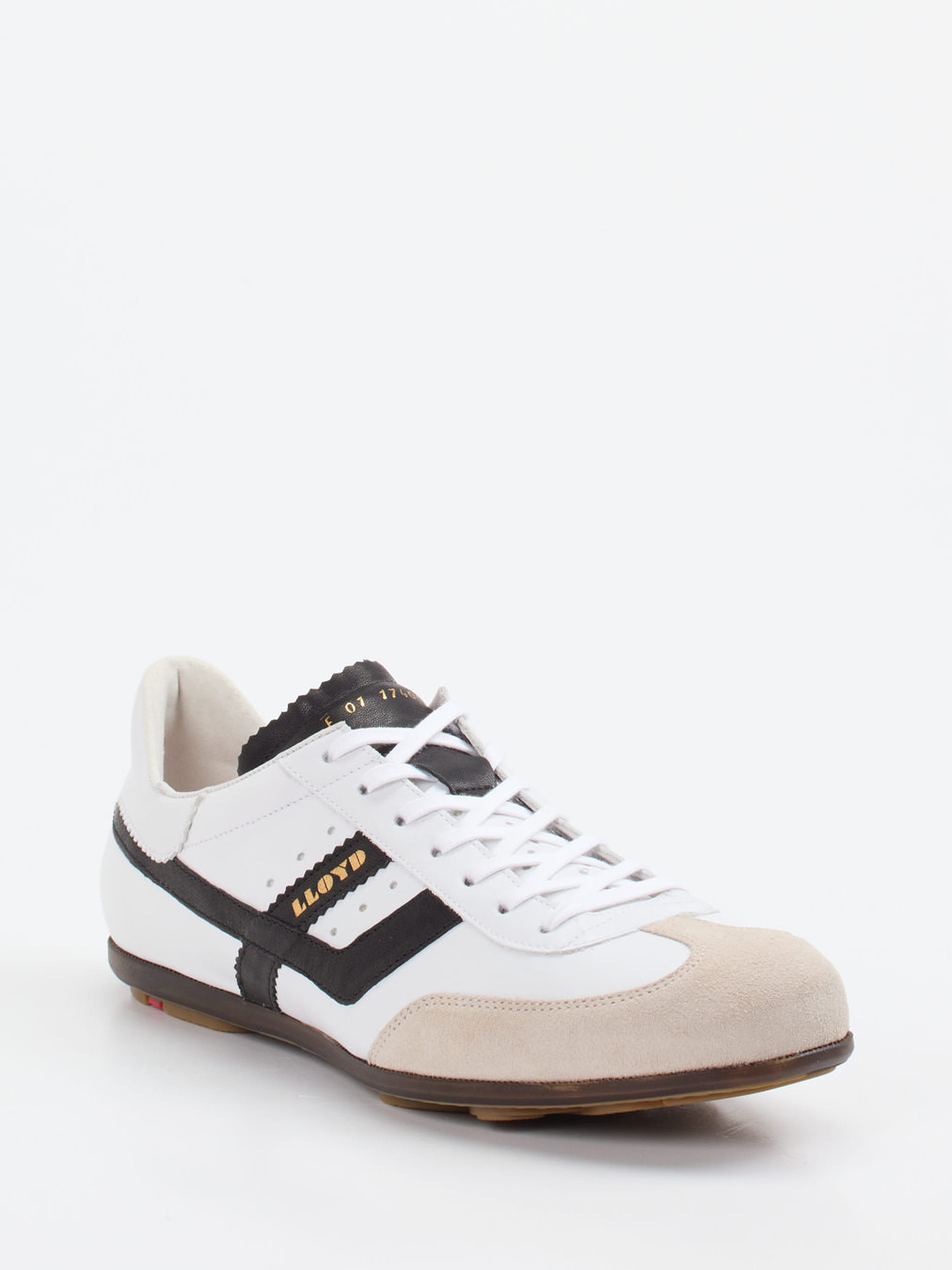 LLOYD – Sneaker aus Leder-Mix Weiß Schwarz