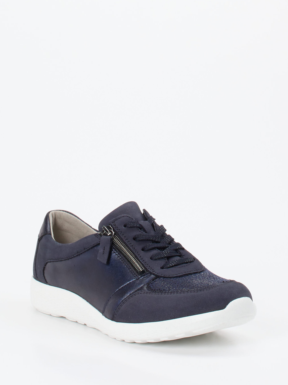 Waldläufer – Komfort-Sneaker aus Stretchleder Dunkelblau