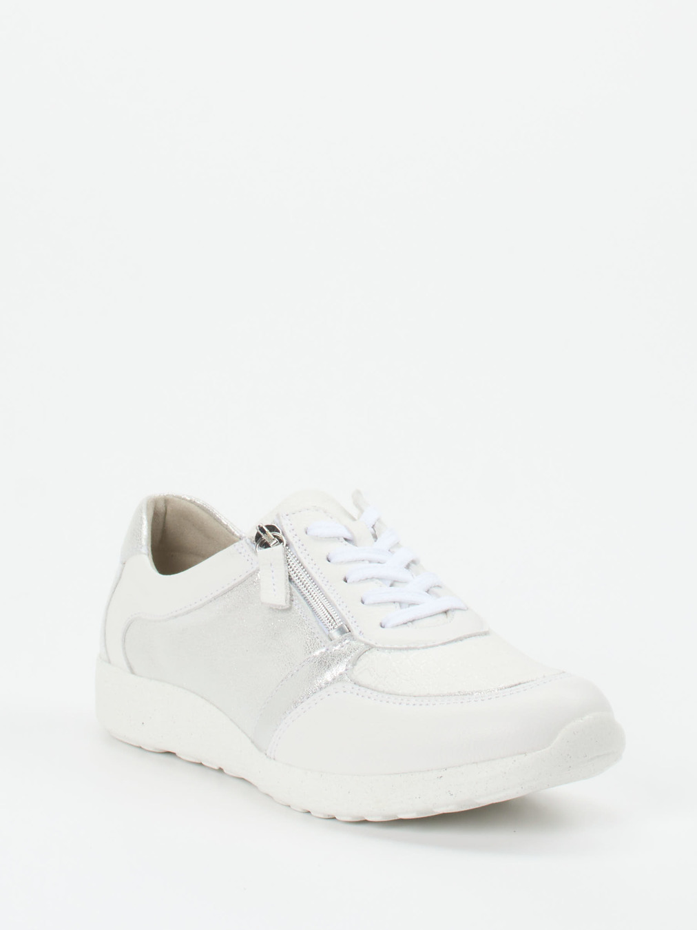 Waldläufer – Komfort-Sneaker aus Stretchleder weiß