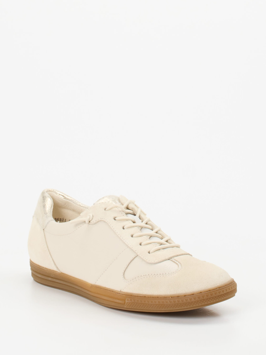 Paul Green – Sneaker aus Kalbleder und Veloursleder Beige
