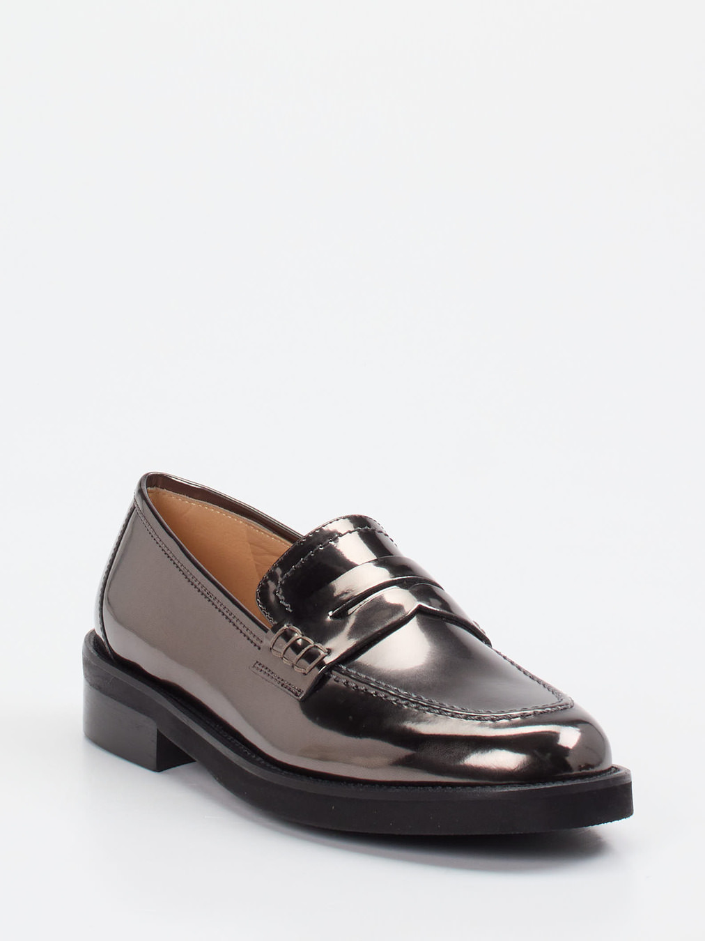 Mannori – Loafer aus Metallicleder in Anthrazit