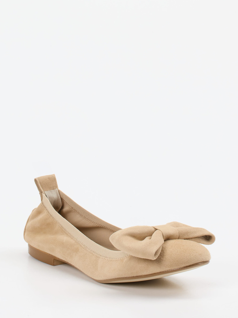 Andrea Puccini – Ballerinas aus Veloursleder beige
