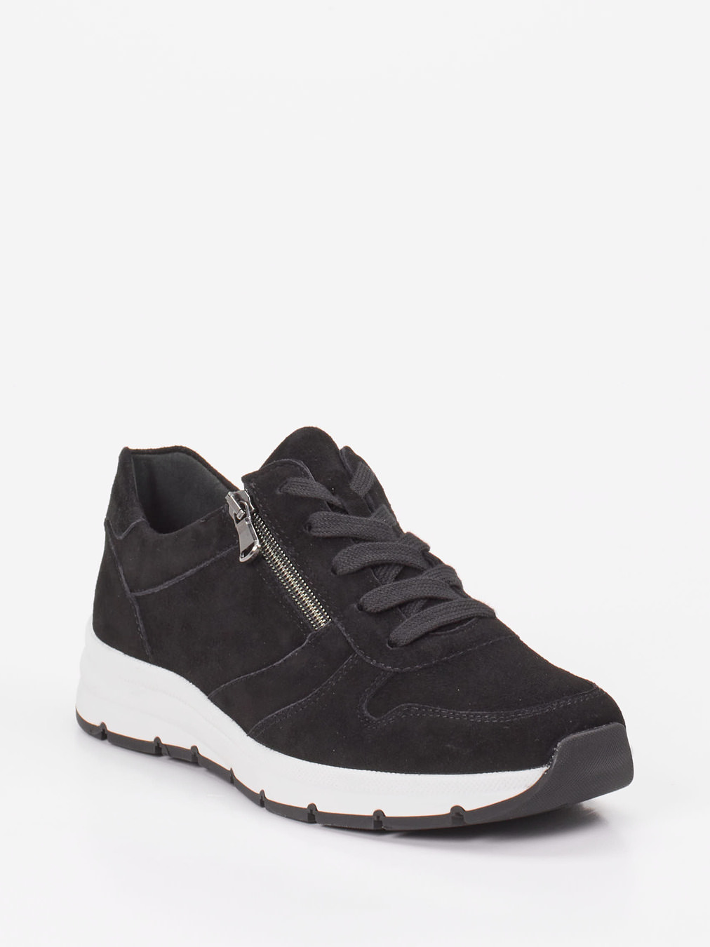 Semler – Komfort-Sneaker aus Veloursleder schwarz
