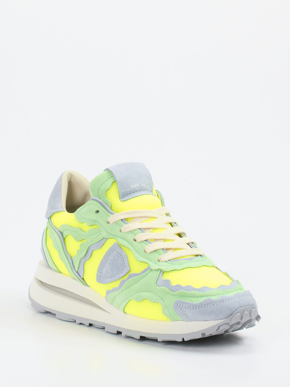 Philippe Model – Sneaker aus Mesh und Veloursleder Neongelb