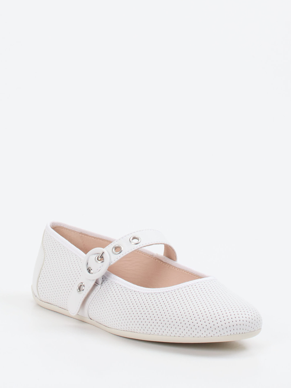 Candice Cooper – Mary Janes aus Lammleder Weiß