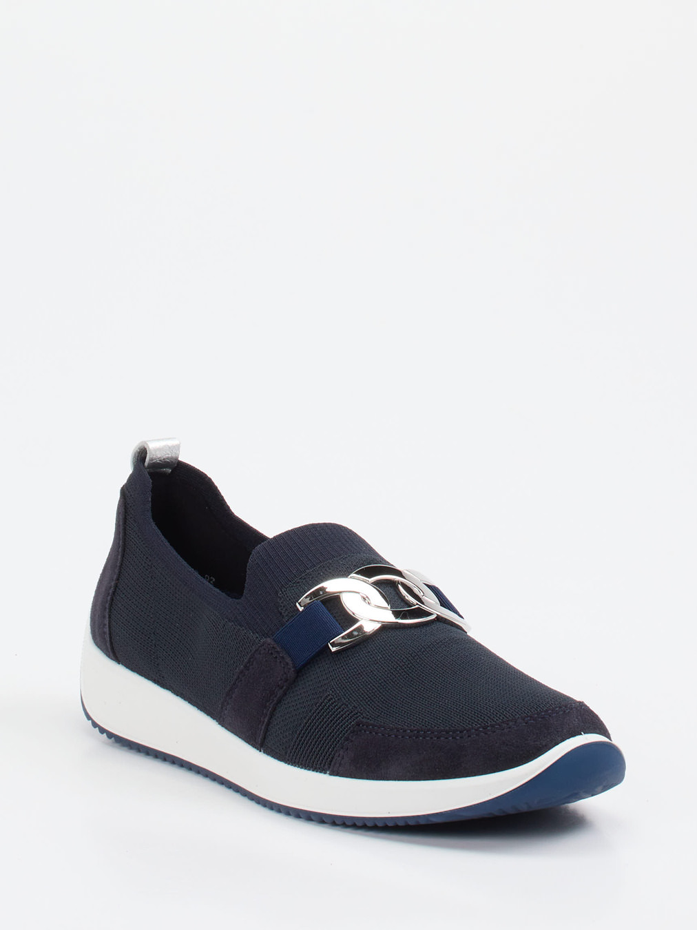 Ara – Komfort-Slipper aus Stretch und Veloursleder blau