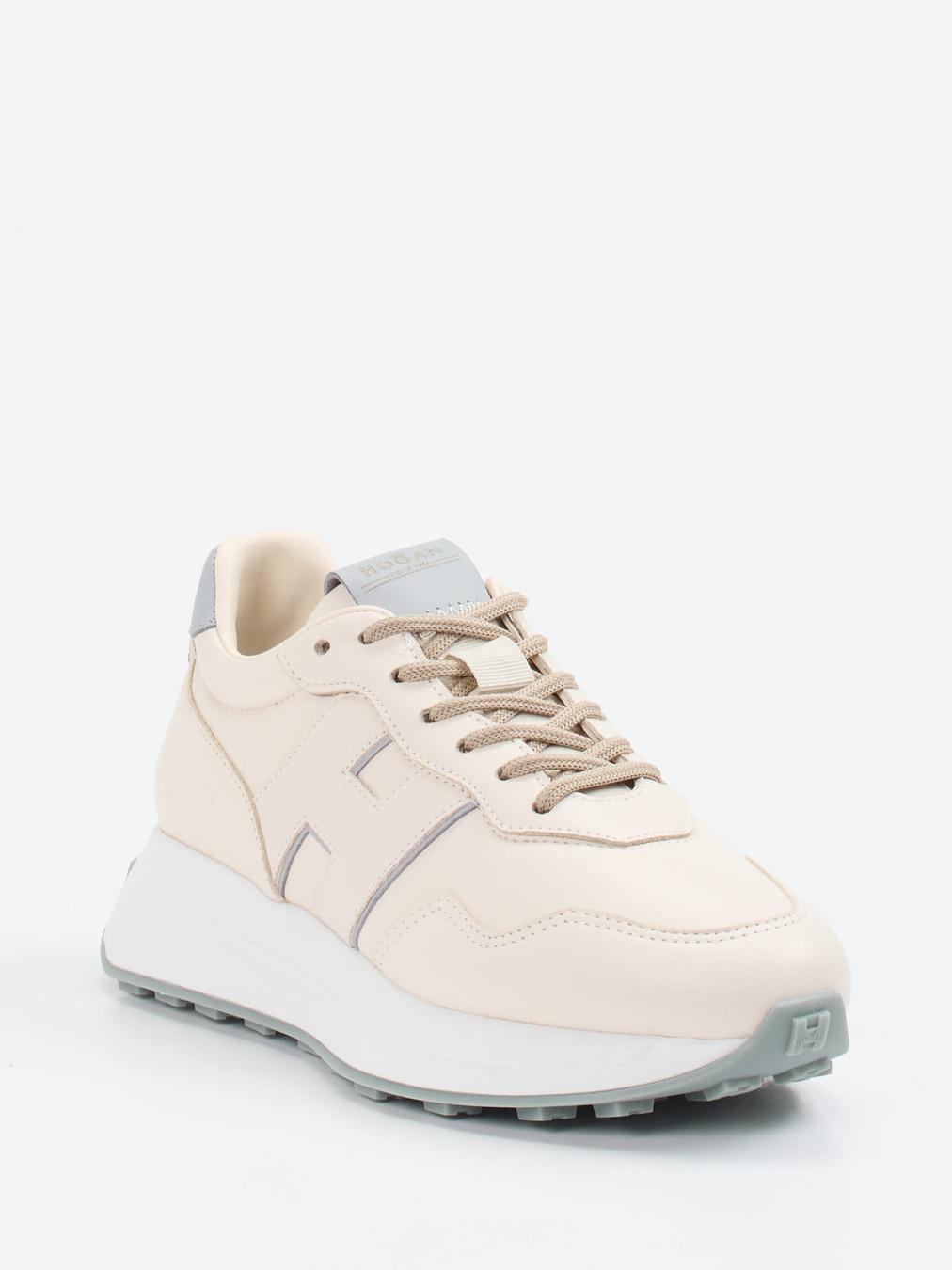 Hogan – Retro-Sneaker aus Kalbleder Cremeweiß