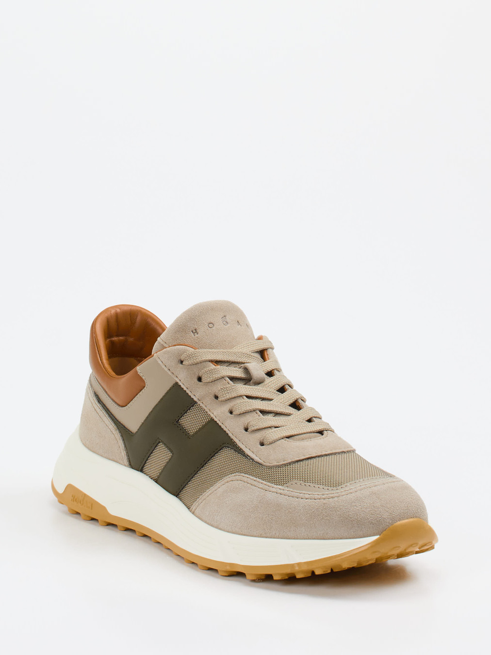Hogan – Retro-Sneaker aus Veloursleder Beige