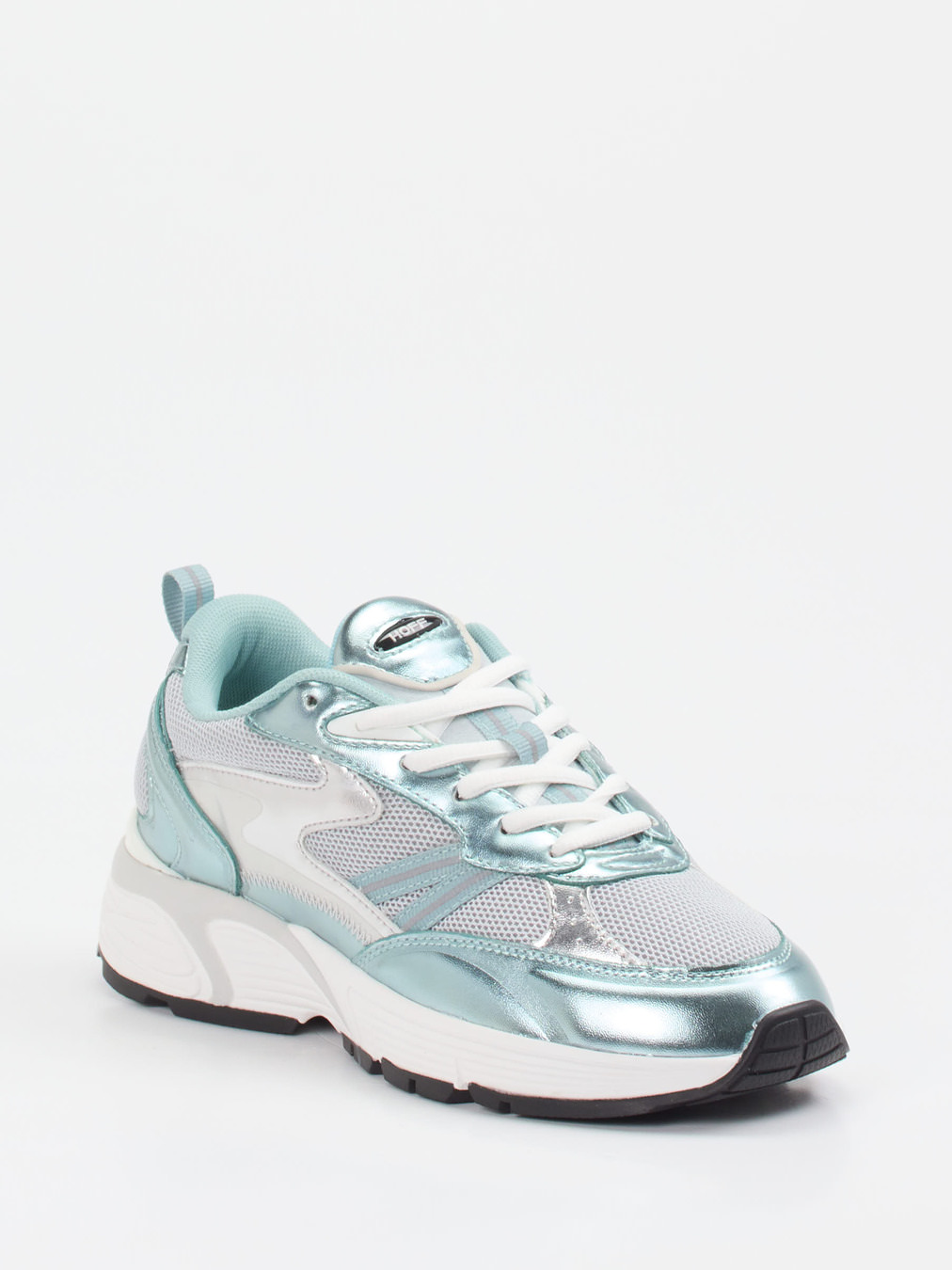 THE HOFF BRAND – Sneaker aus Metallicleder Eisblau