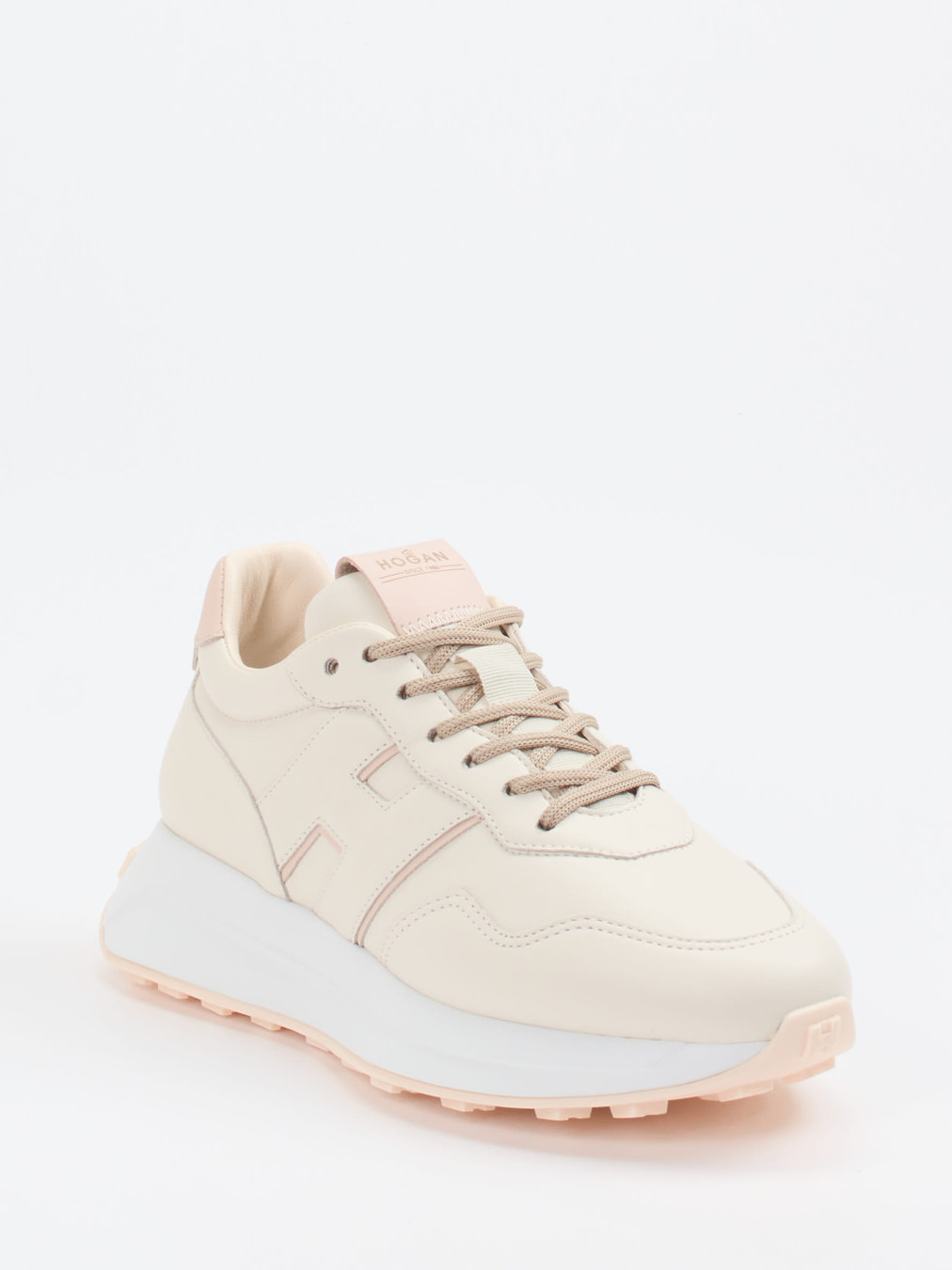 Hogan – Retro-Sneaker aus Kalbleder cremeweiß