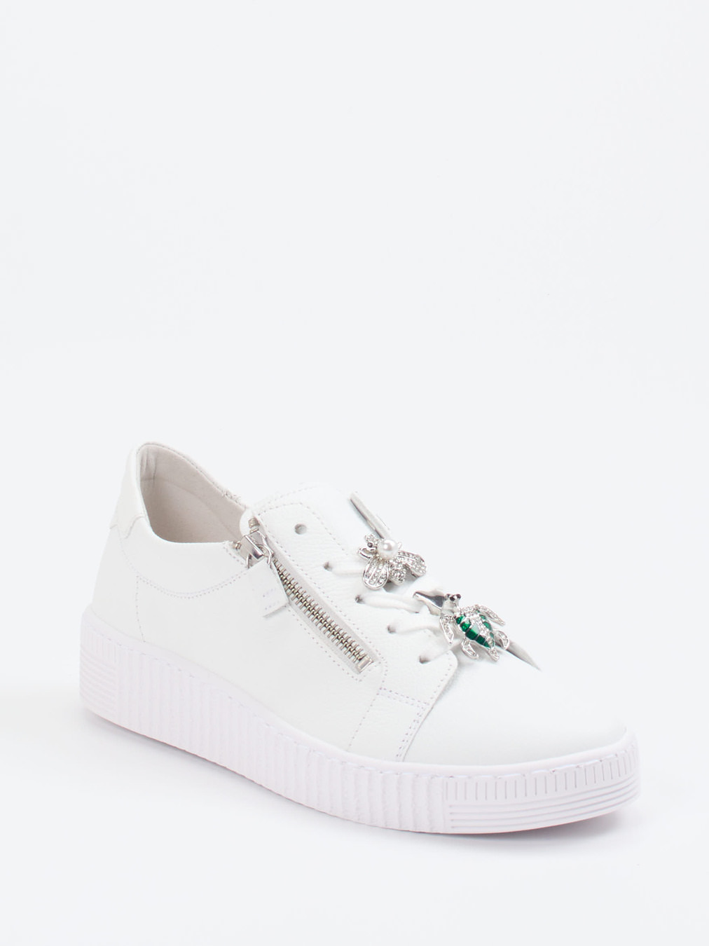 Gabor – Sneaker aus Kalbleder mit Schmuckdetails