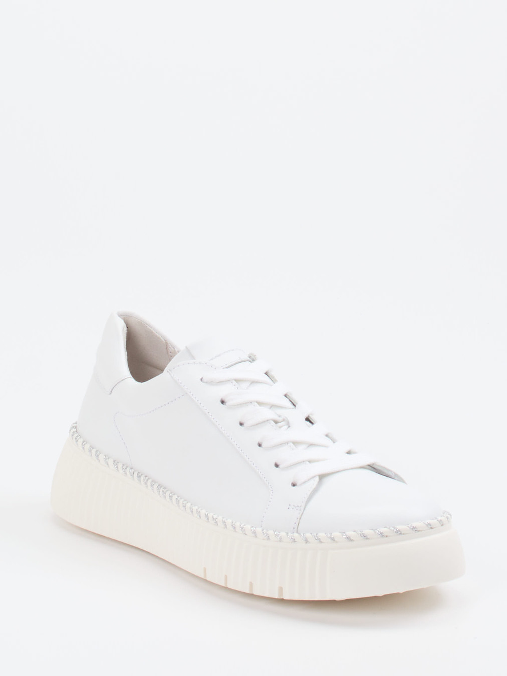 Gabor – Plateau-Sneaker aus Kalbleder weiß