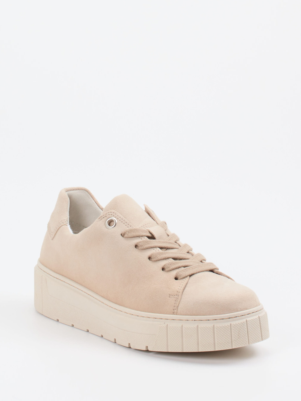Gabor Comfort – Plateau-Sneaker aus Veloursleder beige