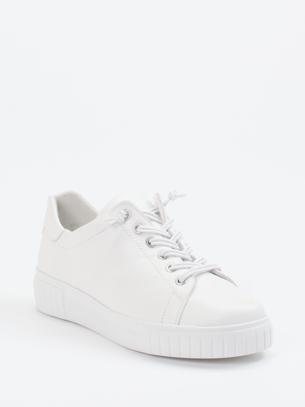 Semler – Sneaker aus Kalbleder weiß genarbt