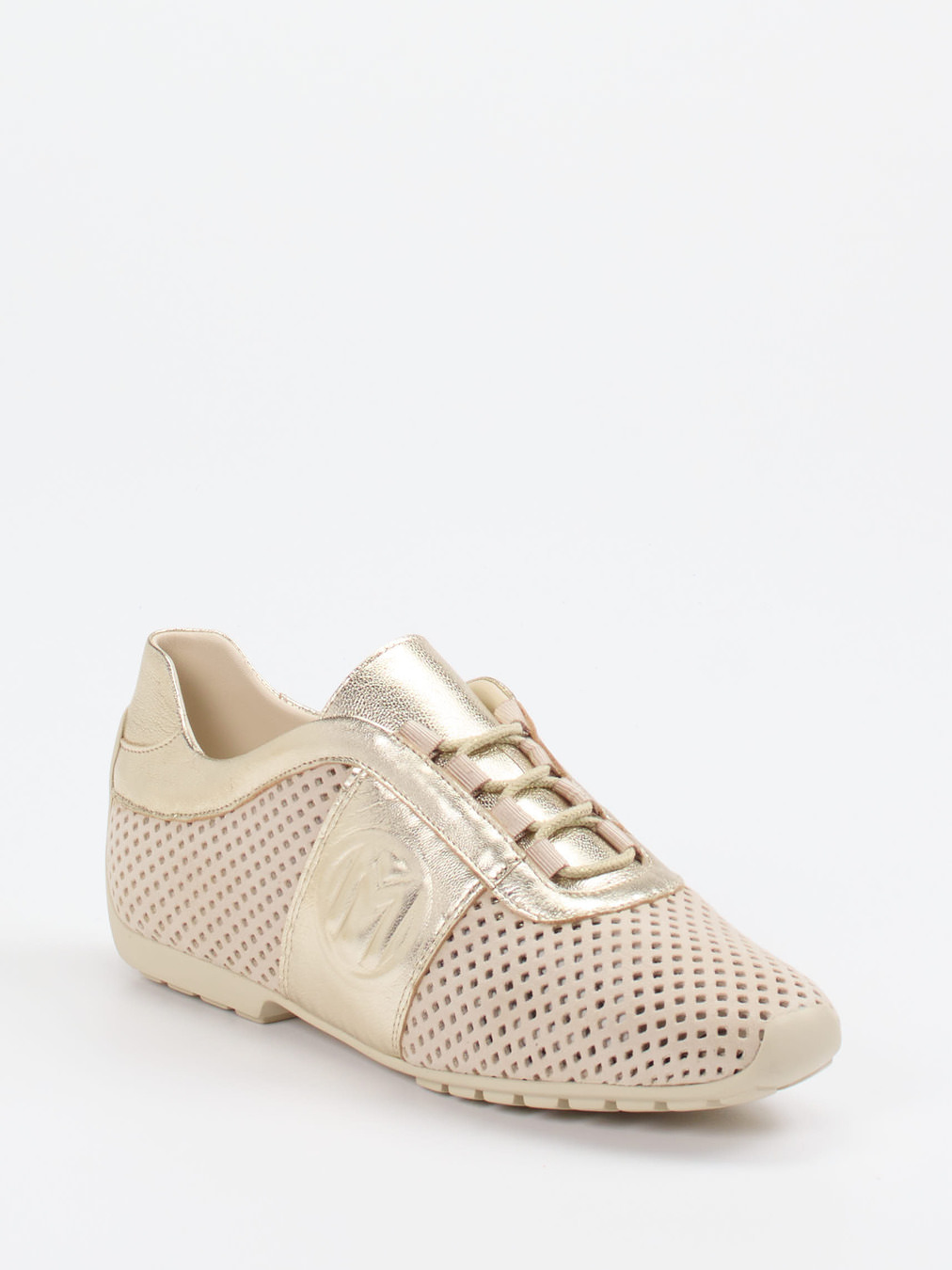 Mania – Sneaker aus Veloursleder in Gold-Beige