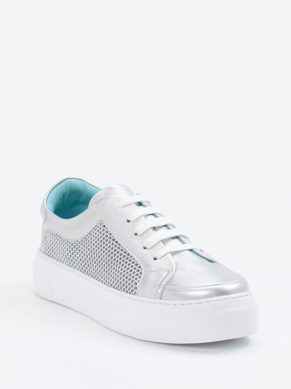 Thierry Rabotin – Sneaker aus Metallicleder silber