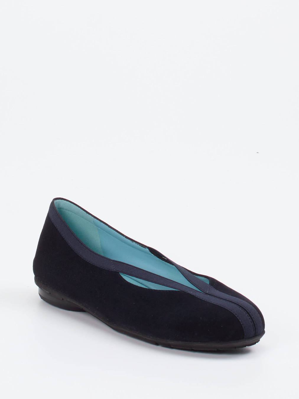 Thierry Rabotin – Ballerinas aus Veloursleder Dunkelblau