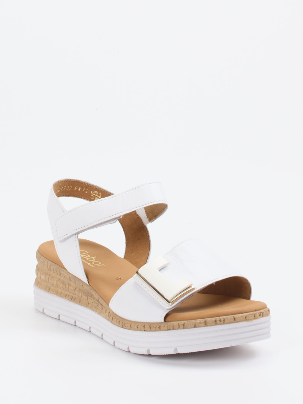 Gabor Comfort – Keilsandaletten aus Kalbleder weiß
