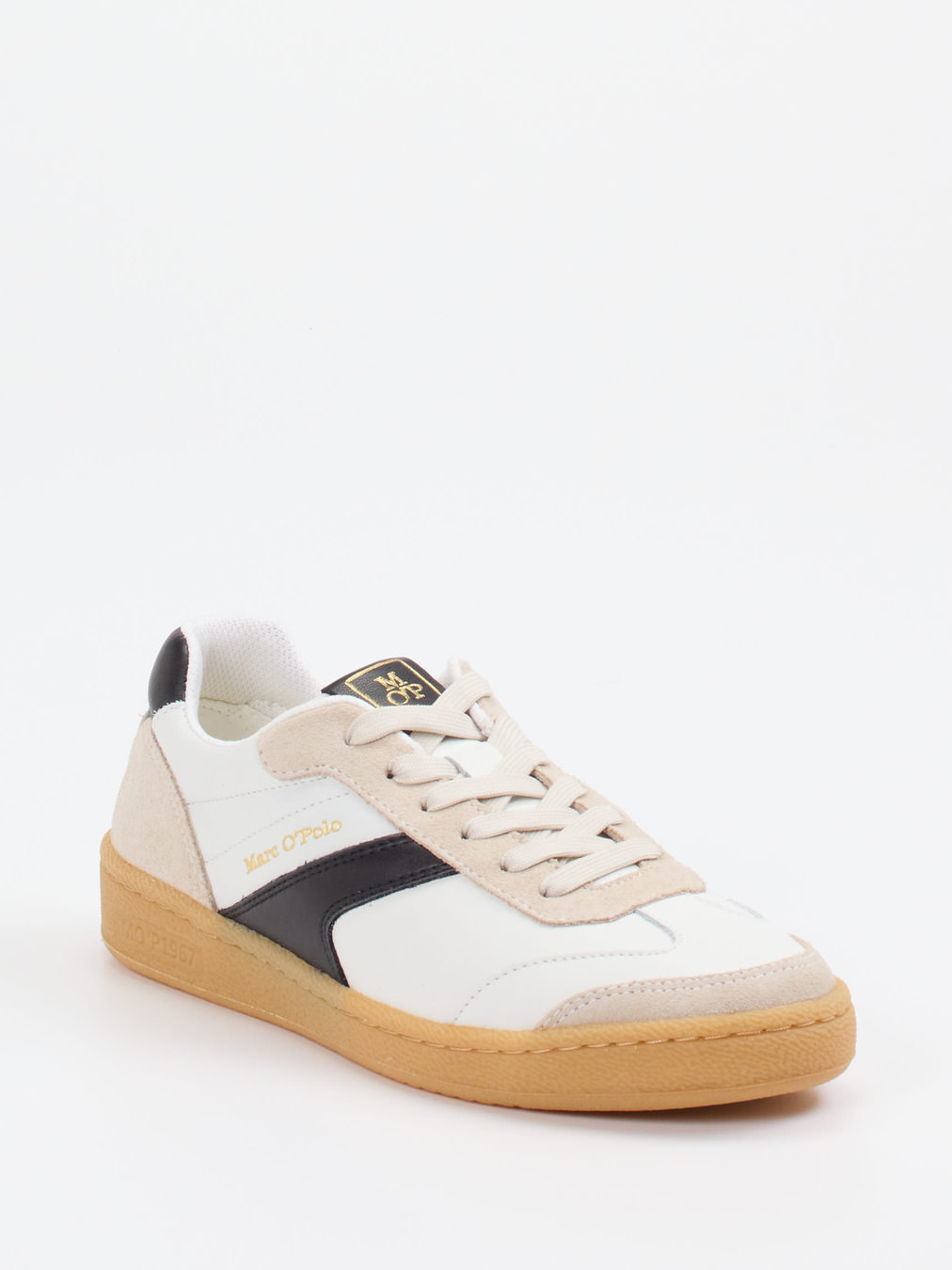 Marc O'Polo – Sneaker aus Kalbleder und Veloursleder Weiß