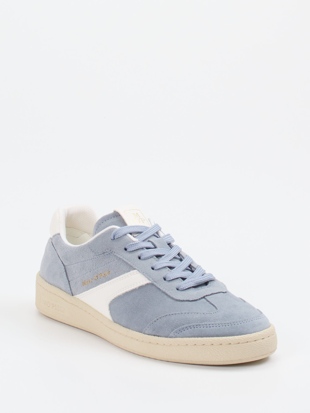 Marc O'Polo – Sneaker aus Veloursleder in Taubenblau