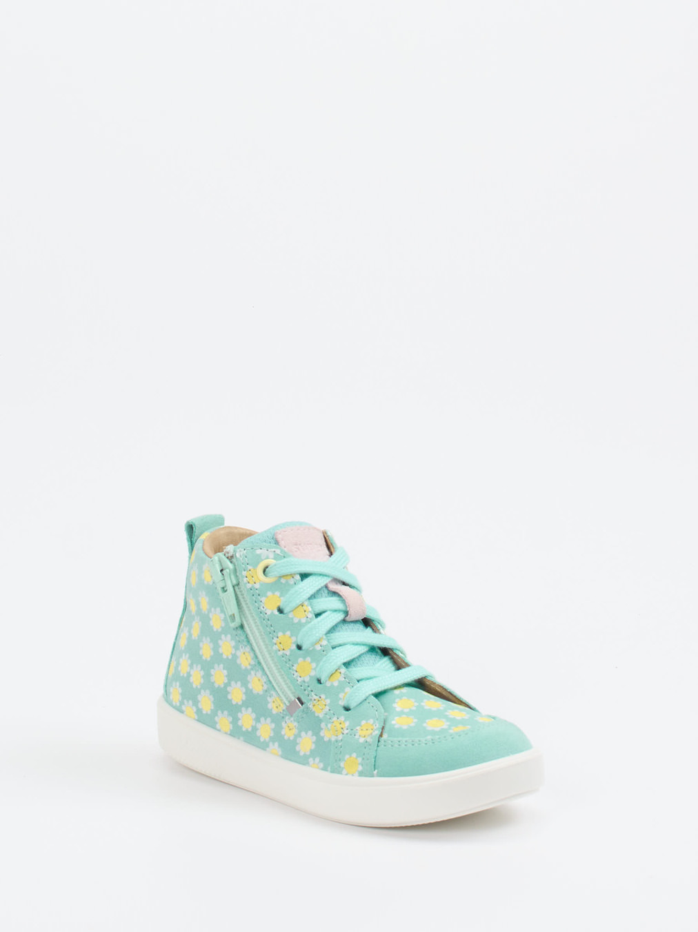 Superfit – High-Top Sneaker aus geprägtem Leder Mintgrün