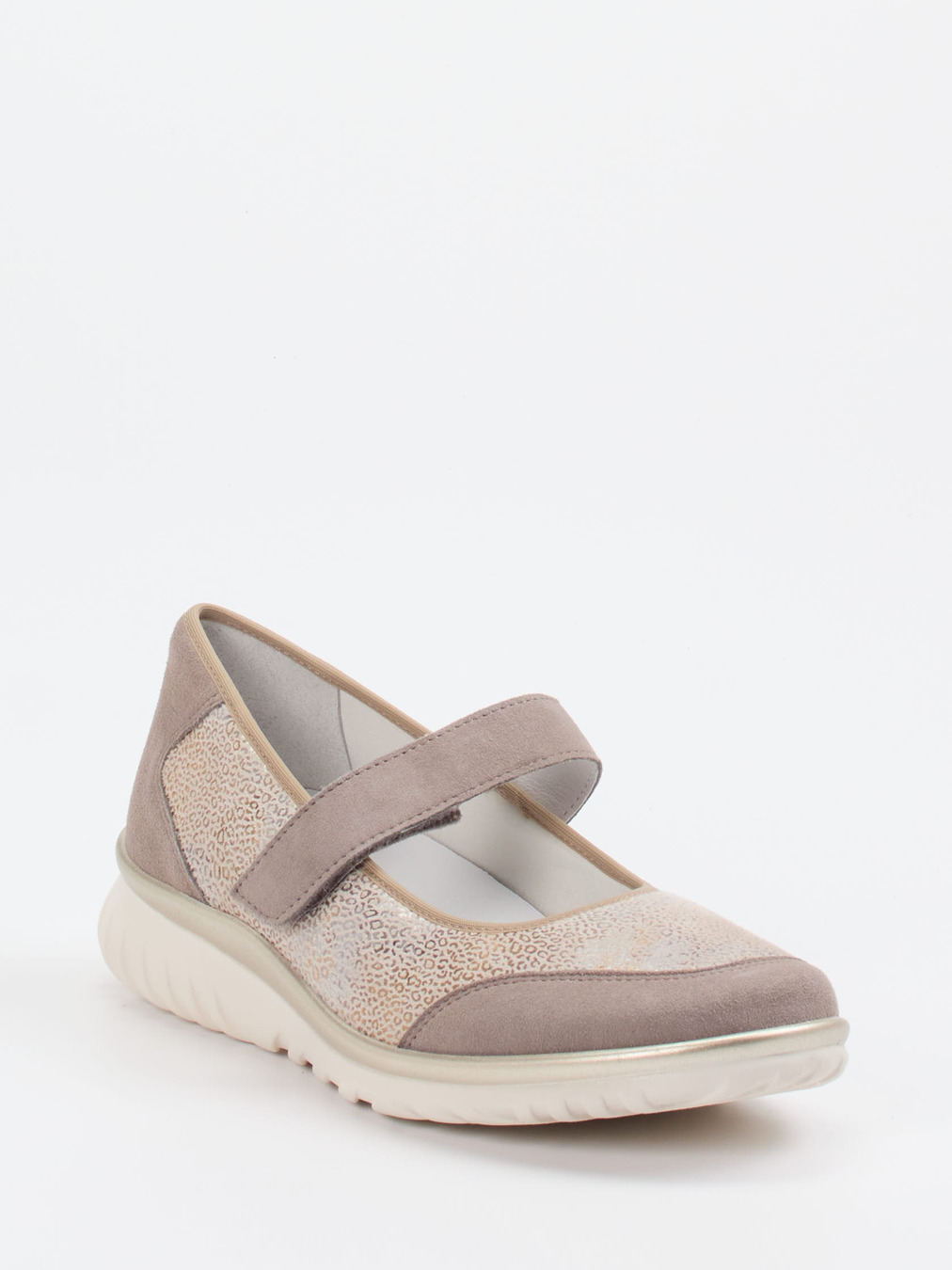 Semler – Mary Janes aus Veloursleder mit Metallic-Print