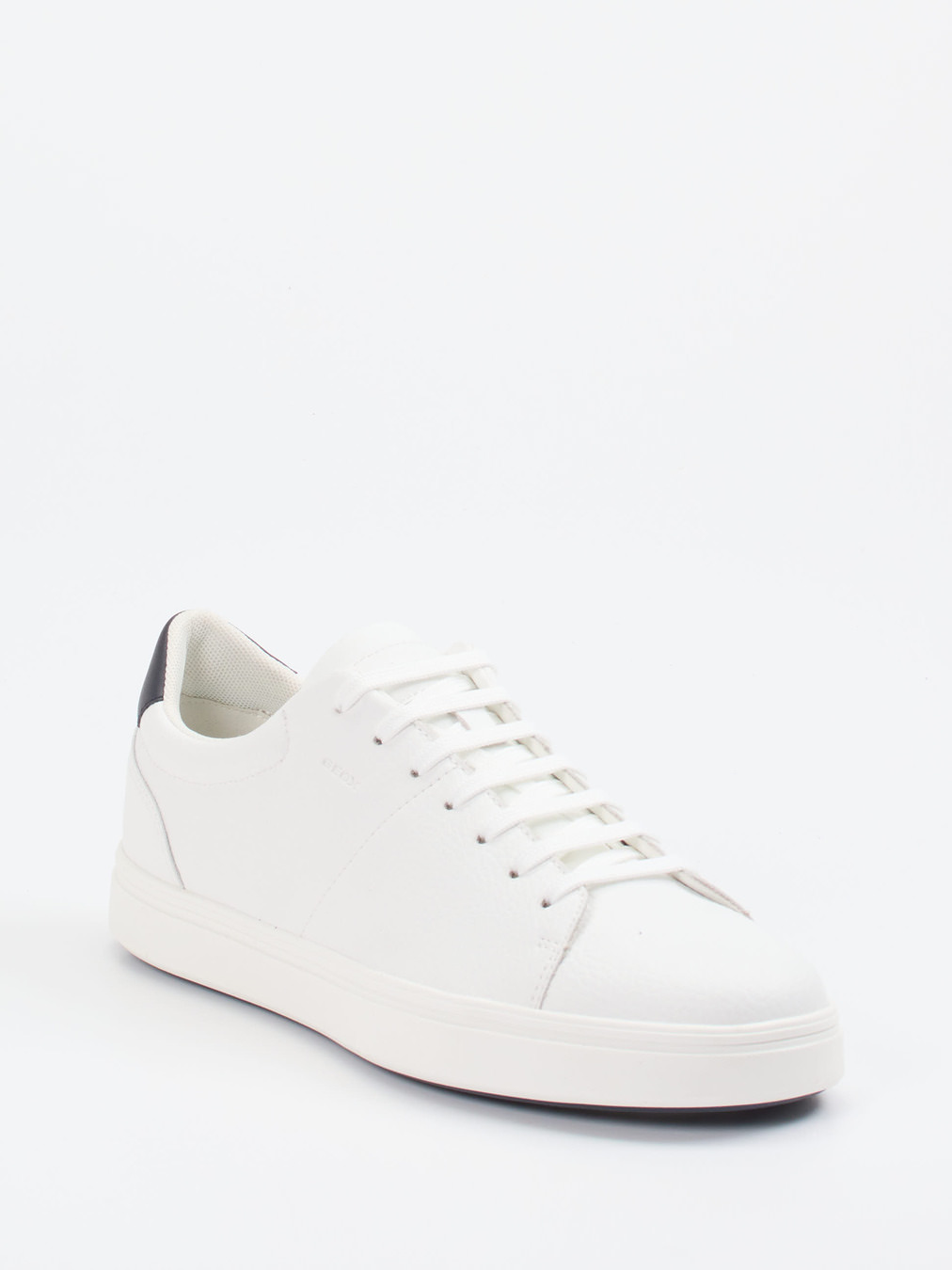 Geox – Sneaker aus Kalbleder Weiß Dunkelblau