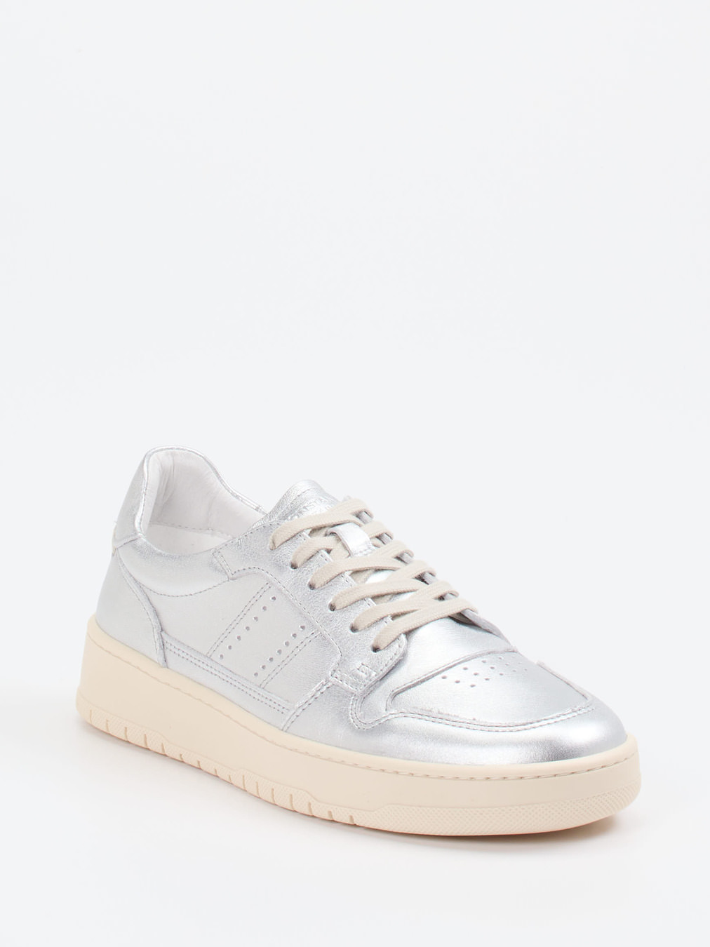 Konstantin Starke – Sneaker aus Kalbleder silber