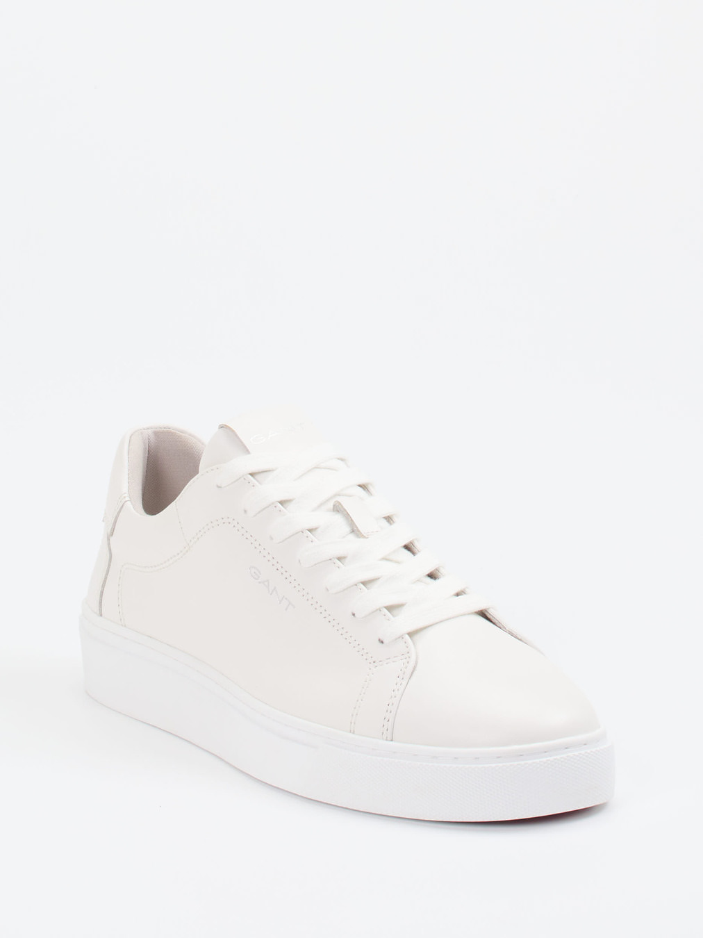 Gant – Sneaker aus Kalbleder Off-White mit Kontrastsohle