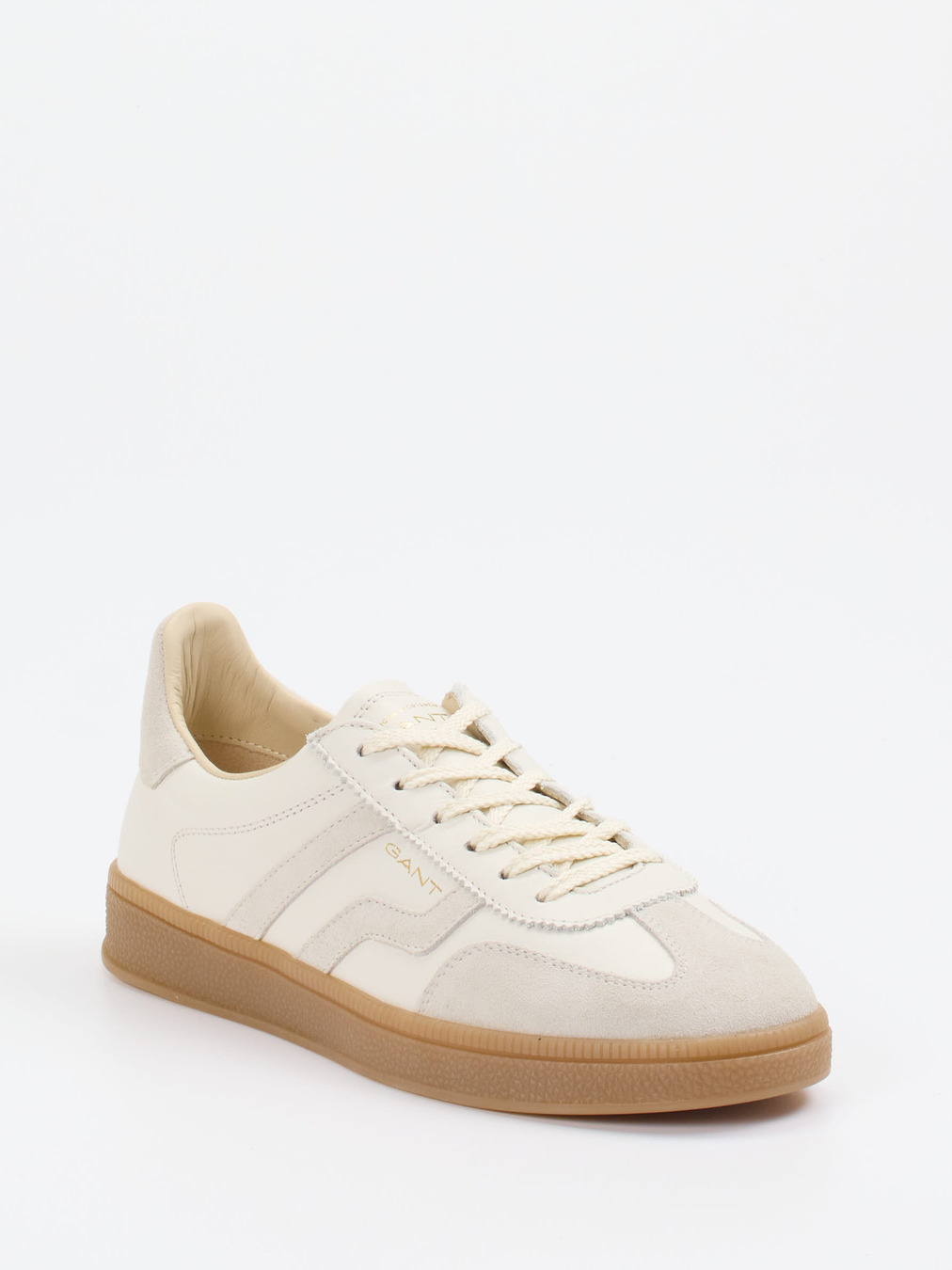 Gant – Sneaker aus Leder und Velours in Beige