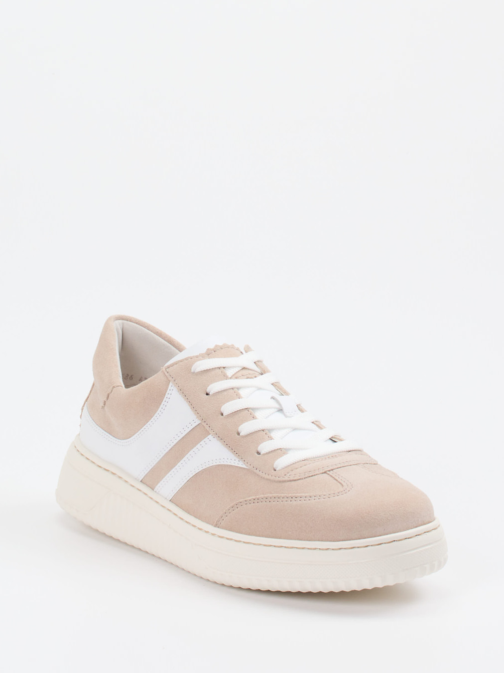 Gabor Comfort – Sneaker aus Velour/Leder Beige