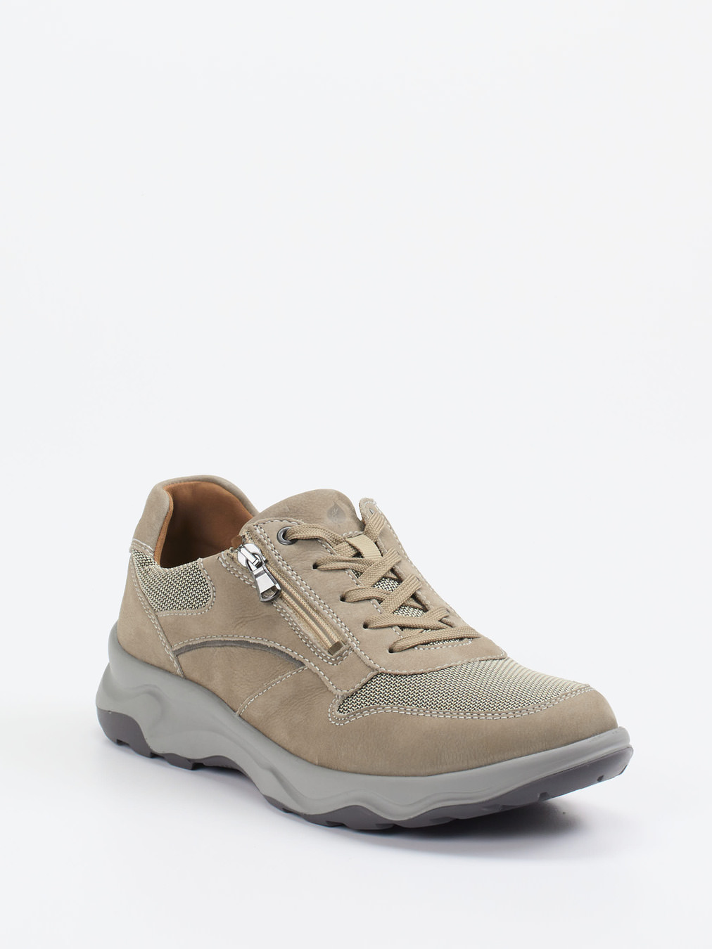 Waldläufer – Komfort-Sneaker aus Kalbleder und Mesh beige