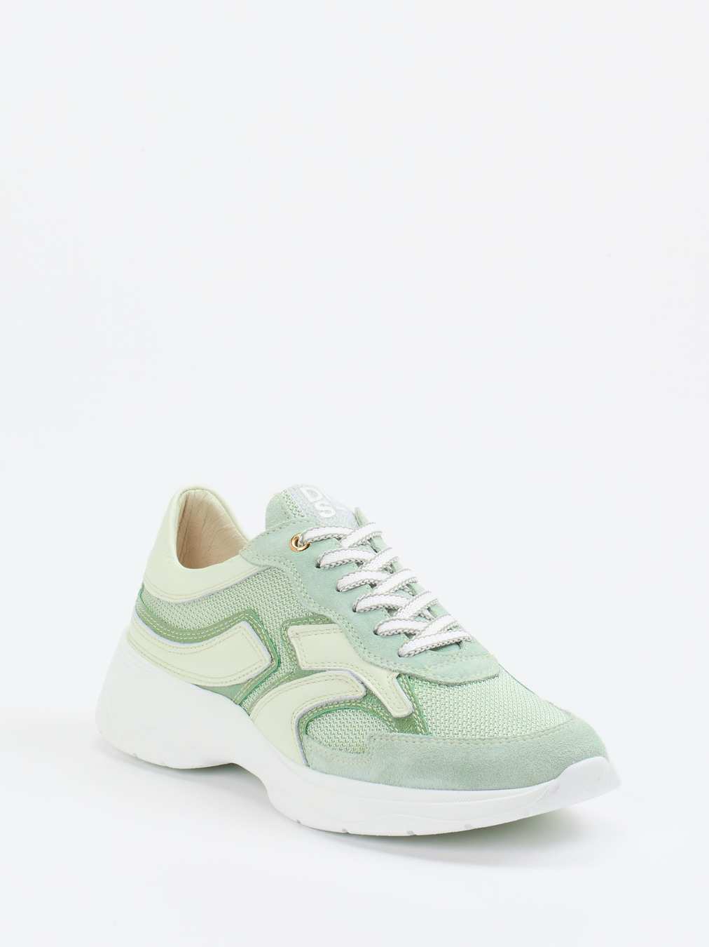 DL Sport – Sneaker aus Veloursleder und Mesh mintgrün